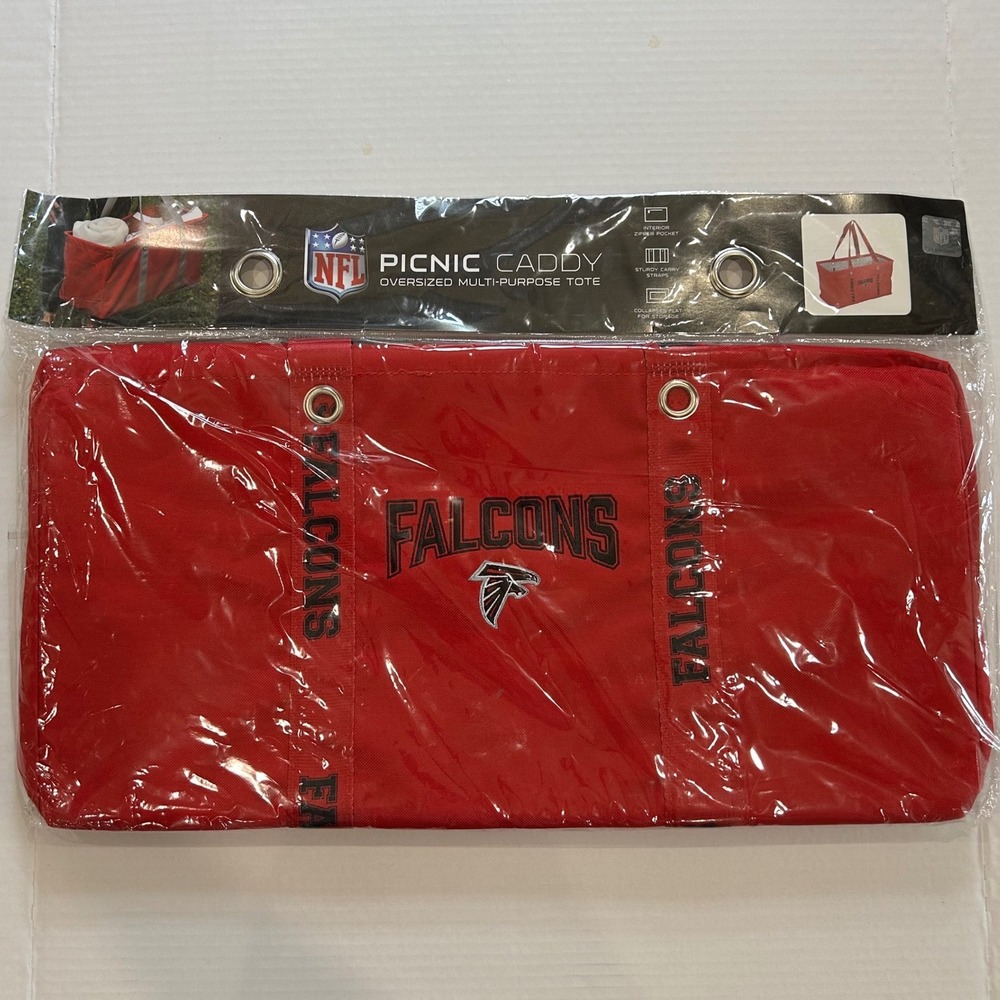 Atlanta Falcons NFL Picnic Caddy Oversized Multi-Purpose Tote Bag Red New